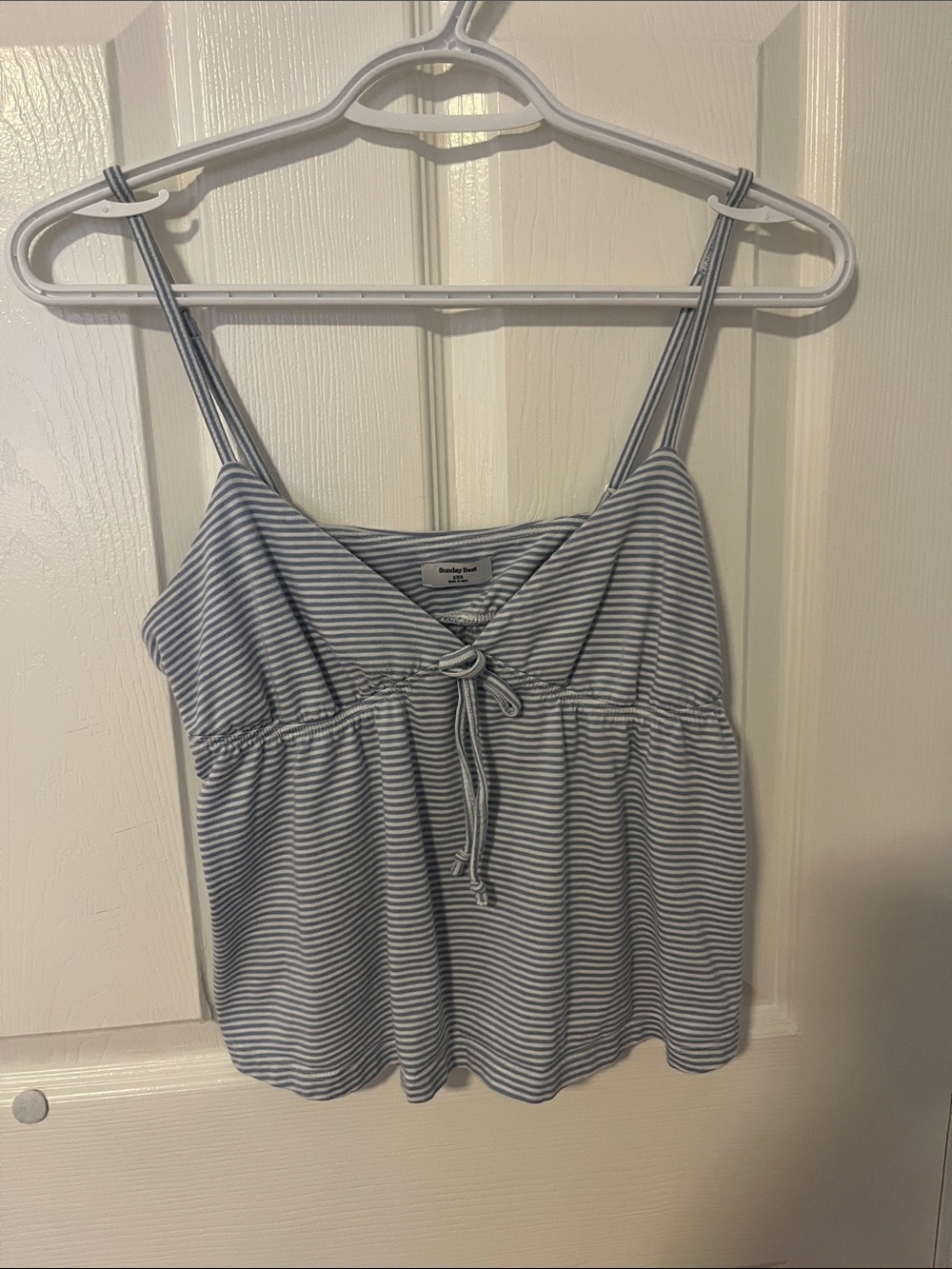 Sunday Best Blue and White Striped Cinch-Front Cami